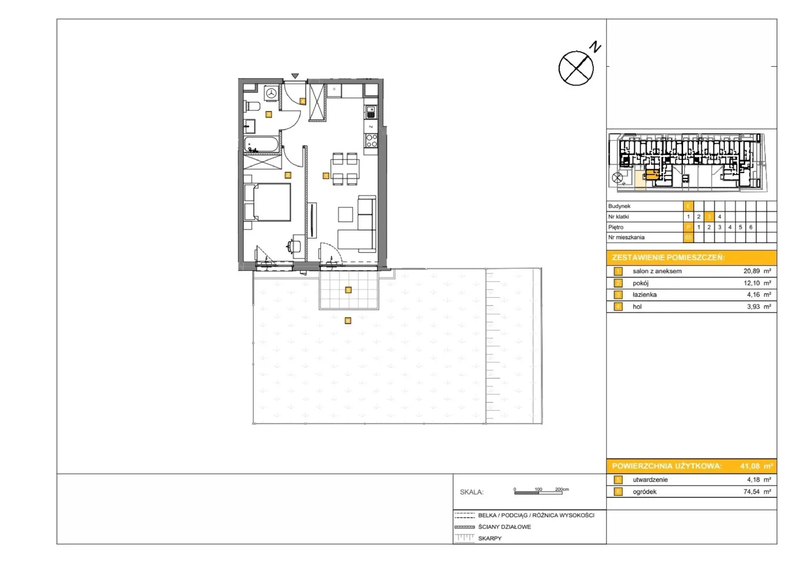 Floor plan: Apartment no. E65
