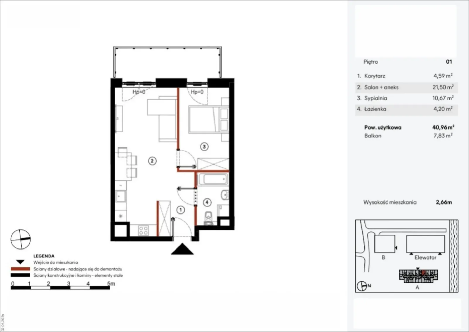 Floor plan: Apartment no. A.1.1