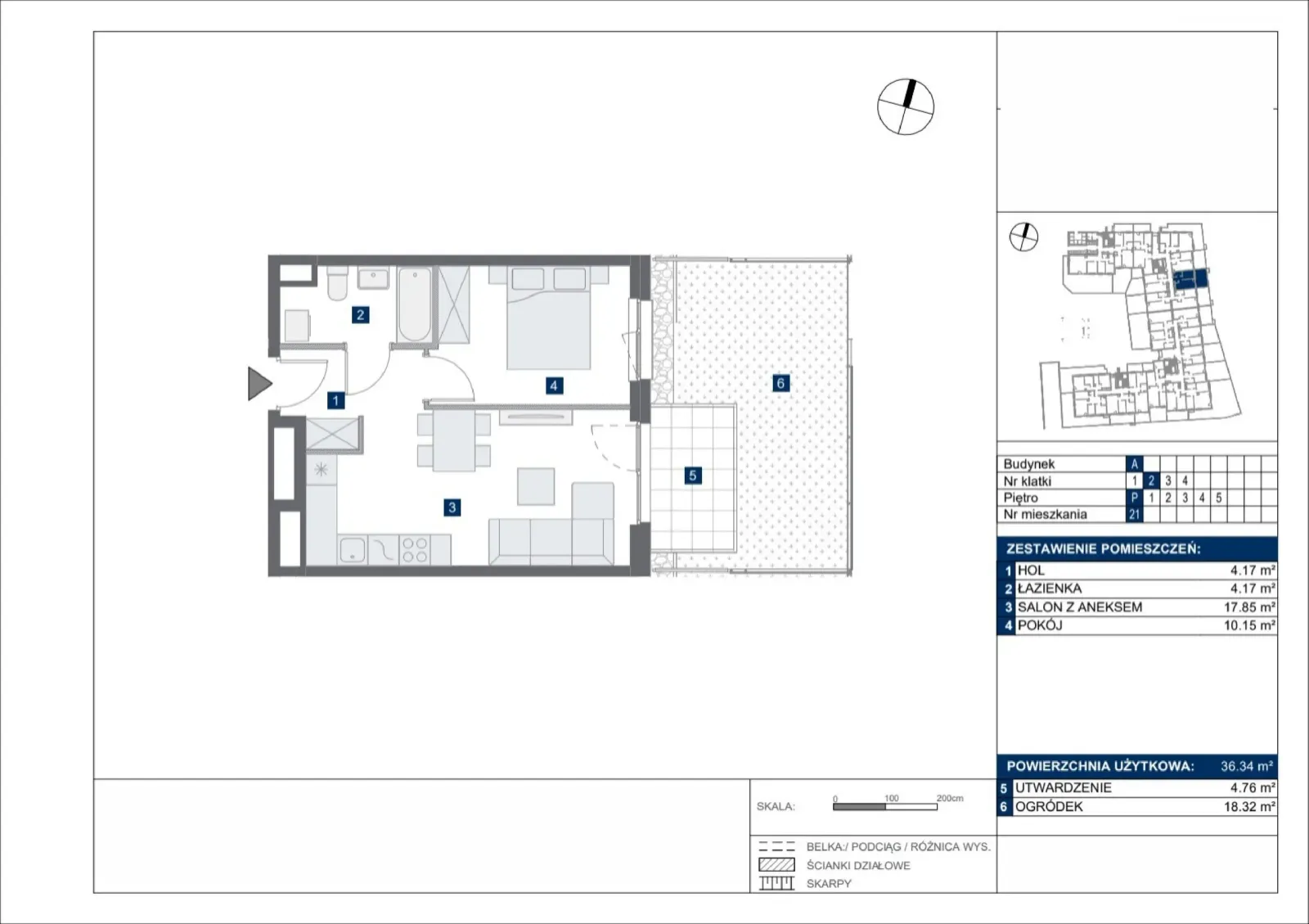 Floor plan: Apartment no. A21