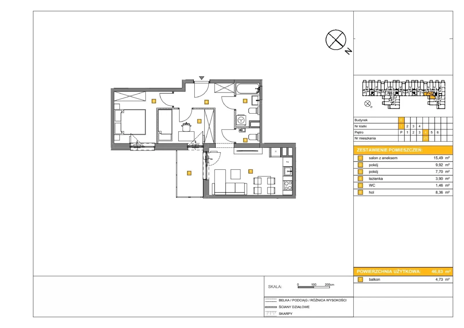 Floor plan: Apartment no. E25
