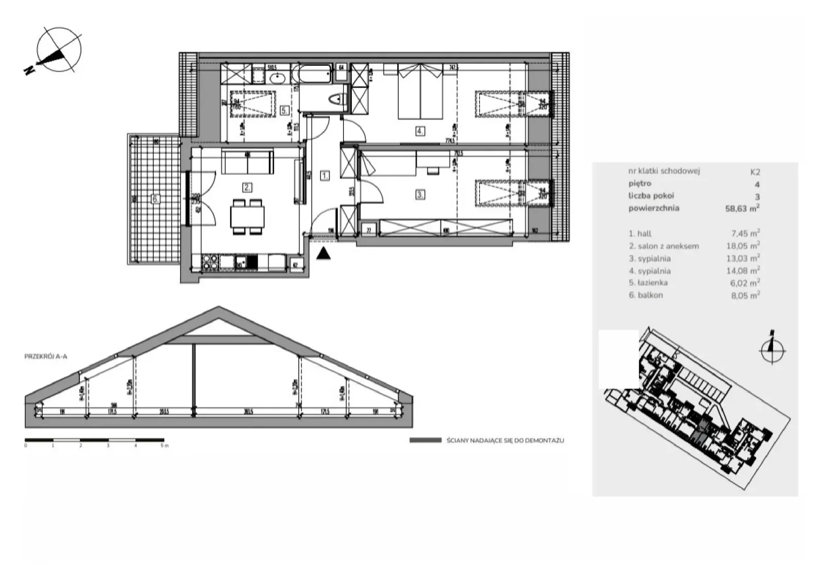 Floor plan: Lokal Apartament M4/09, 3 pok.