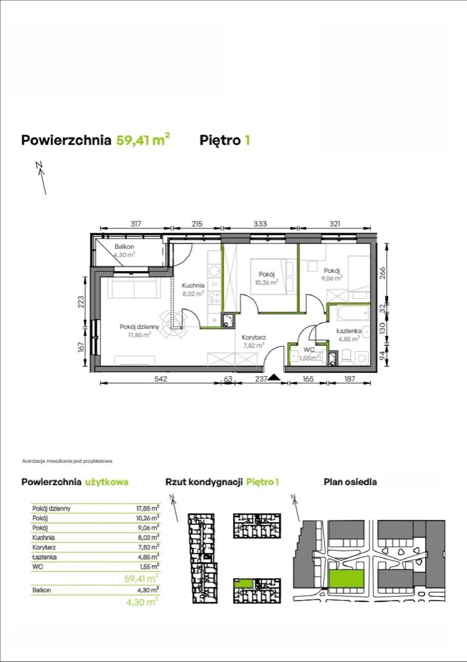 Rzut: Lokal C3/01/11, 3 pok.
