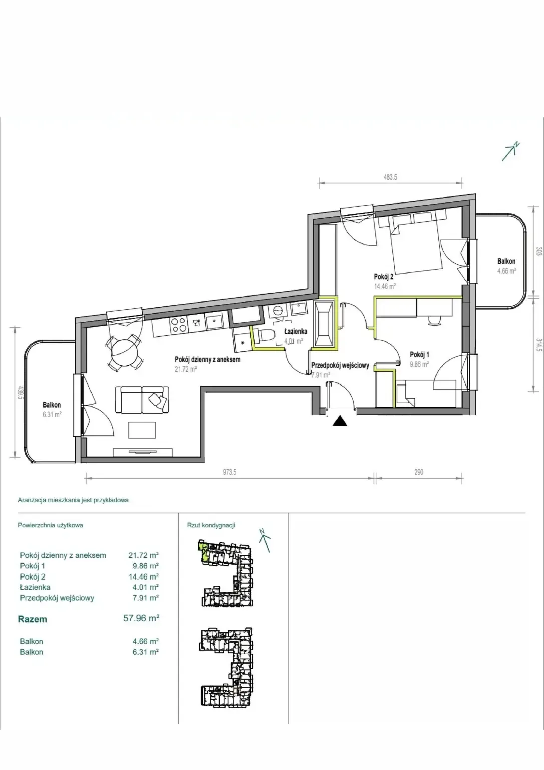 Floor plan: Apartment no. A/1/12