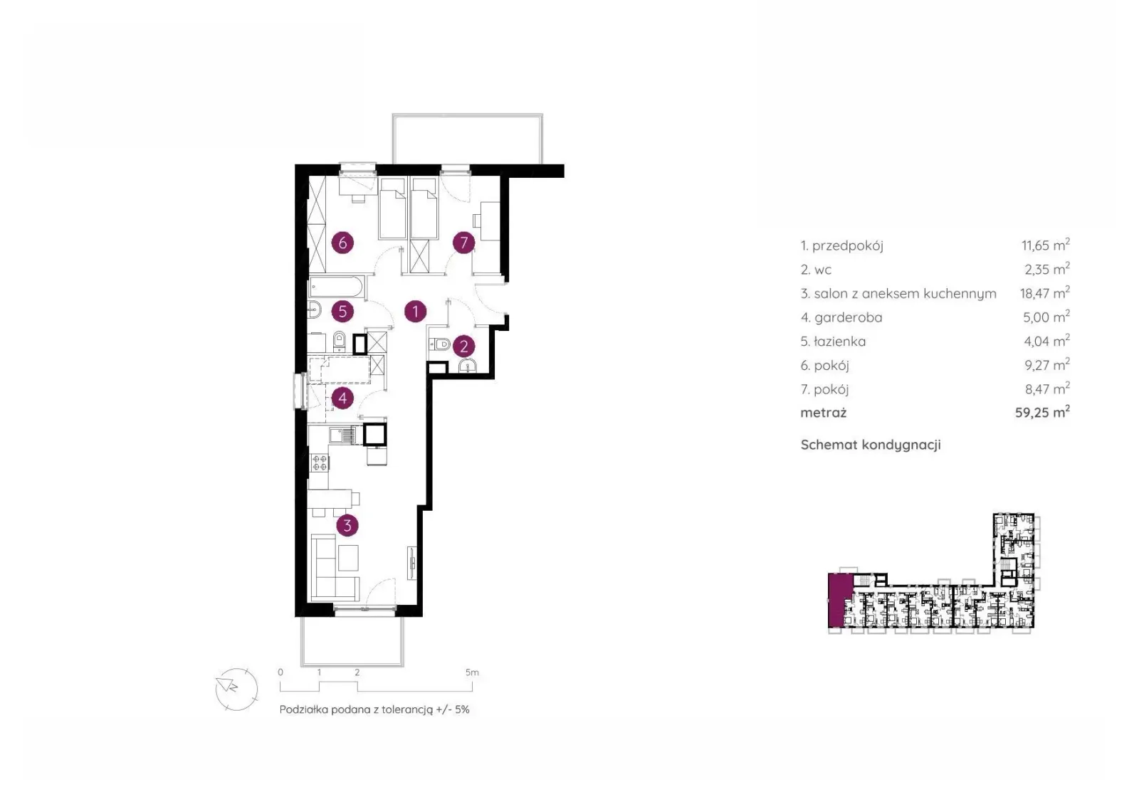 Floor plan: Apartment no. 3.B.3.06