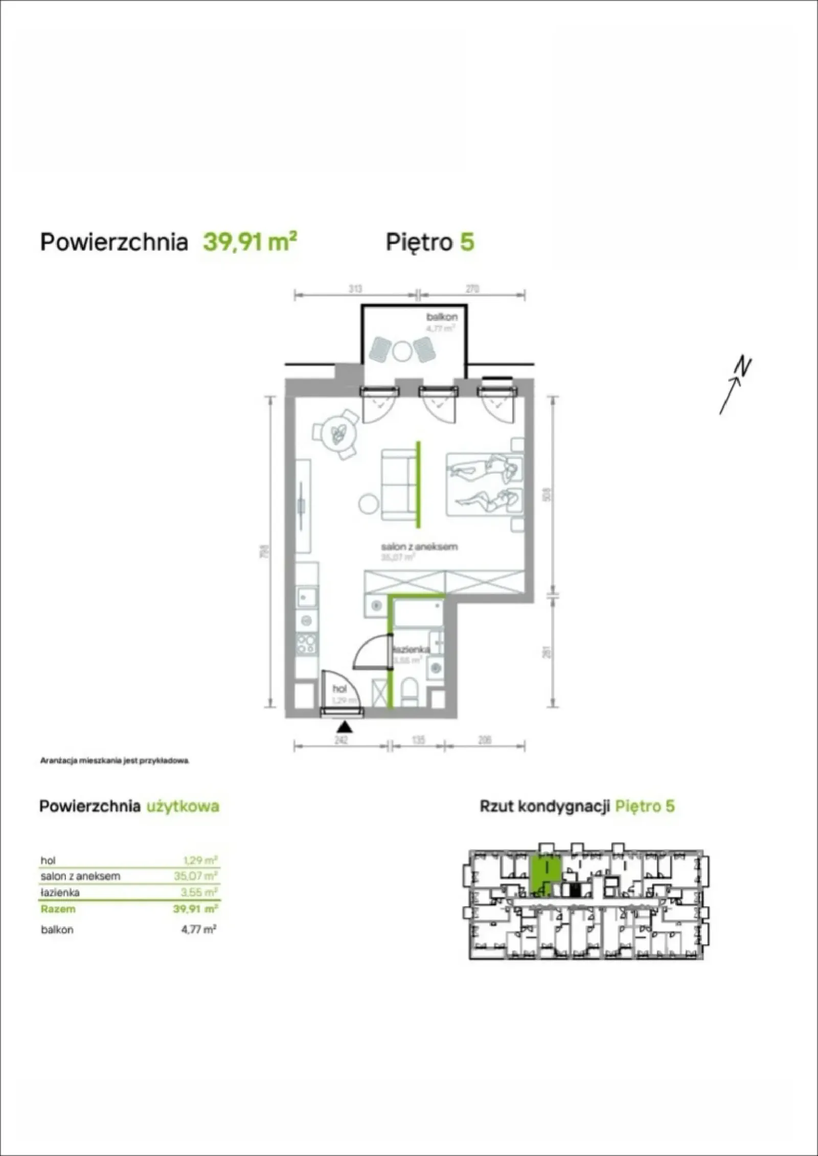Rzut: Lokal 5/A/10, 1 pok.