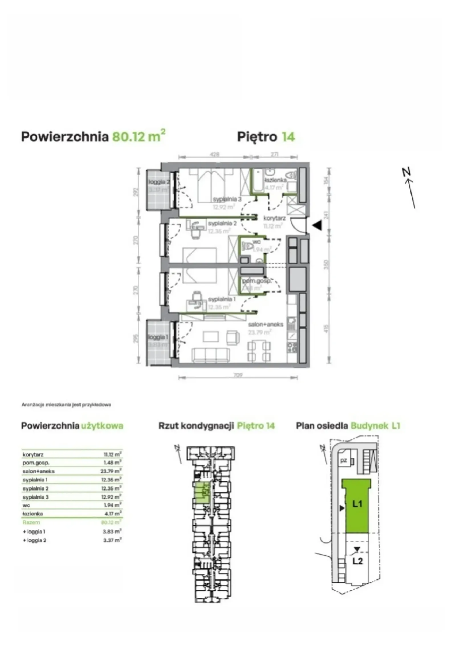 Rzut: Lokal L1/14/141, 4 pok.