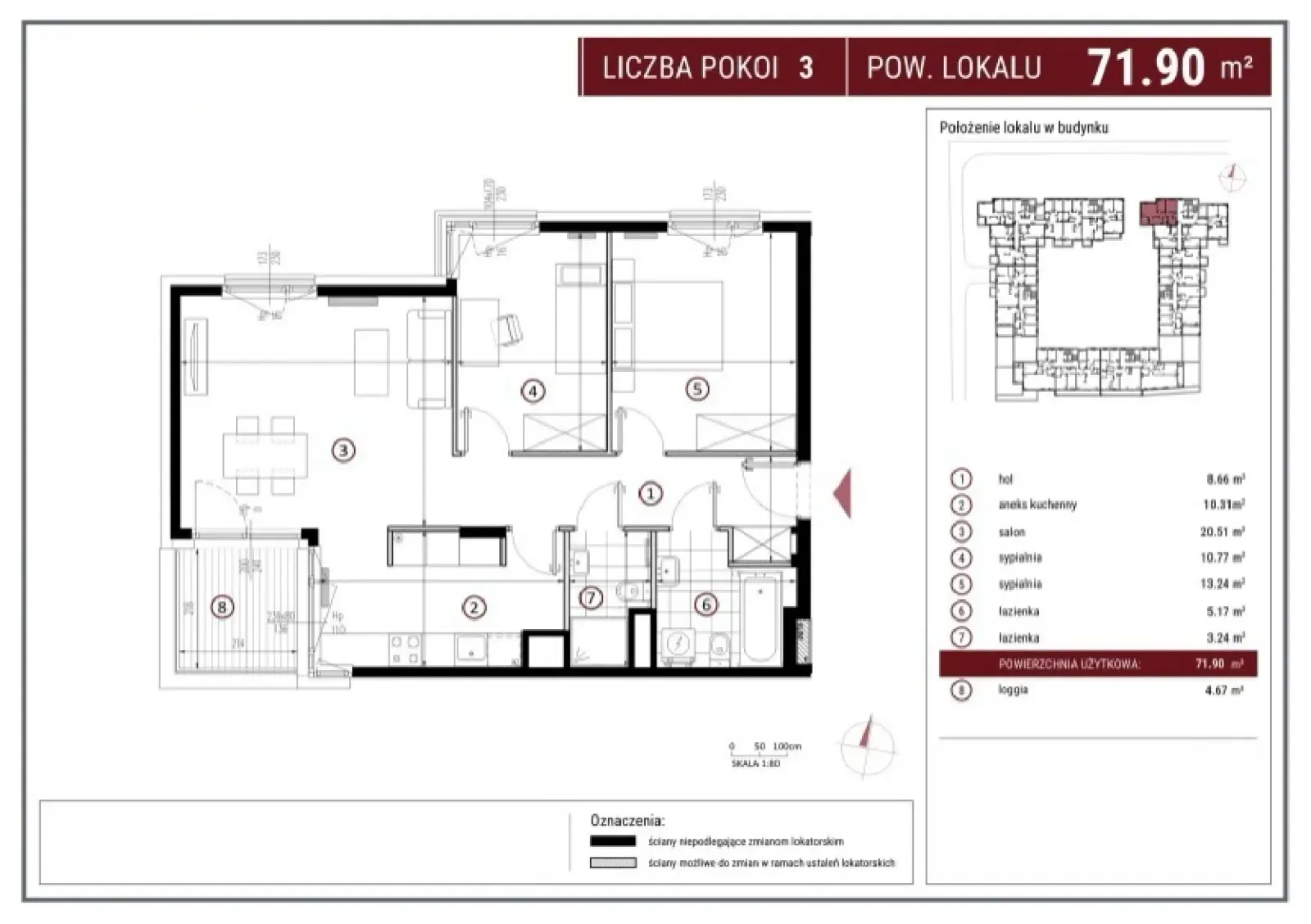 Floor plan: Apartment no. A/8/37