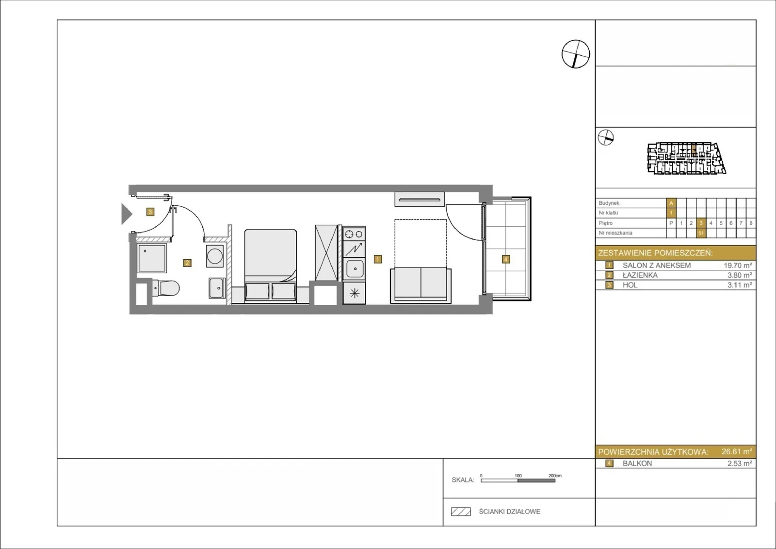 Floor plan: Apartment no. A51