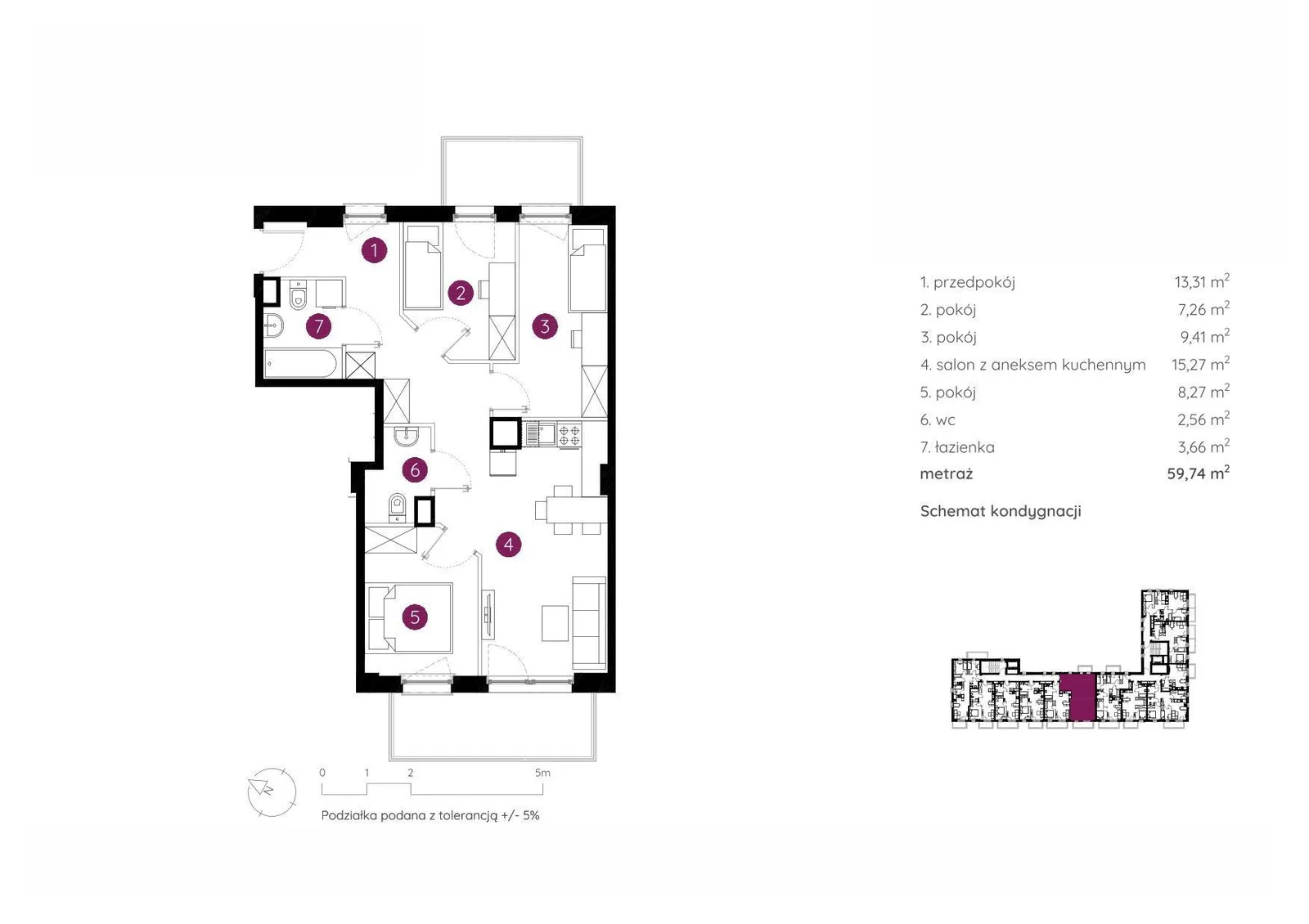 Floor plan: Apartment no. 3.B.6.01