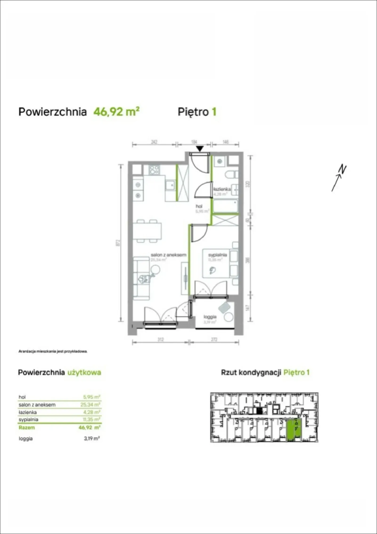 Floor plan: Apartment no. 1/A/05