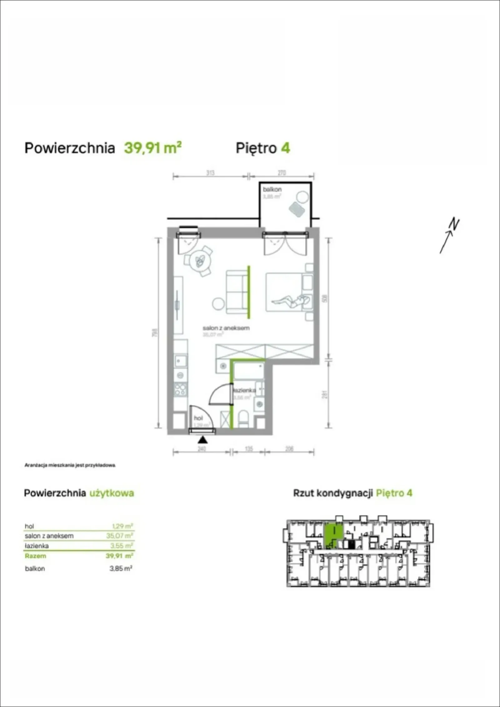 Rzut: Lokal 4/A/10, 1 pok.