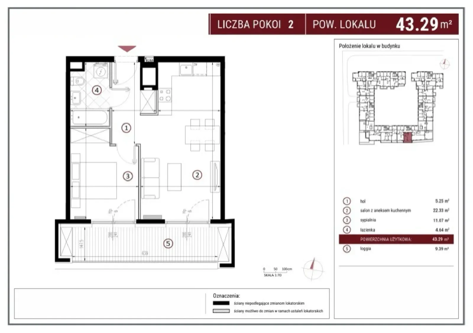 Floor plan: Apartment no. D/7/99