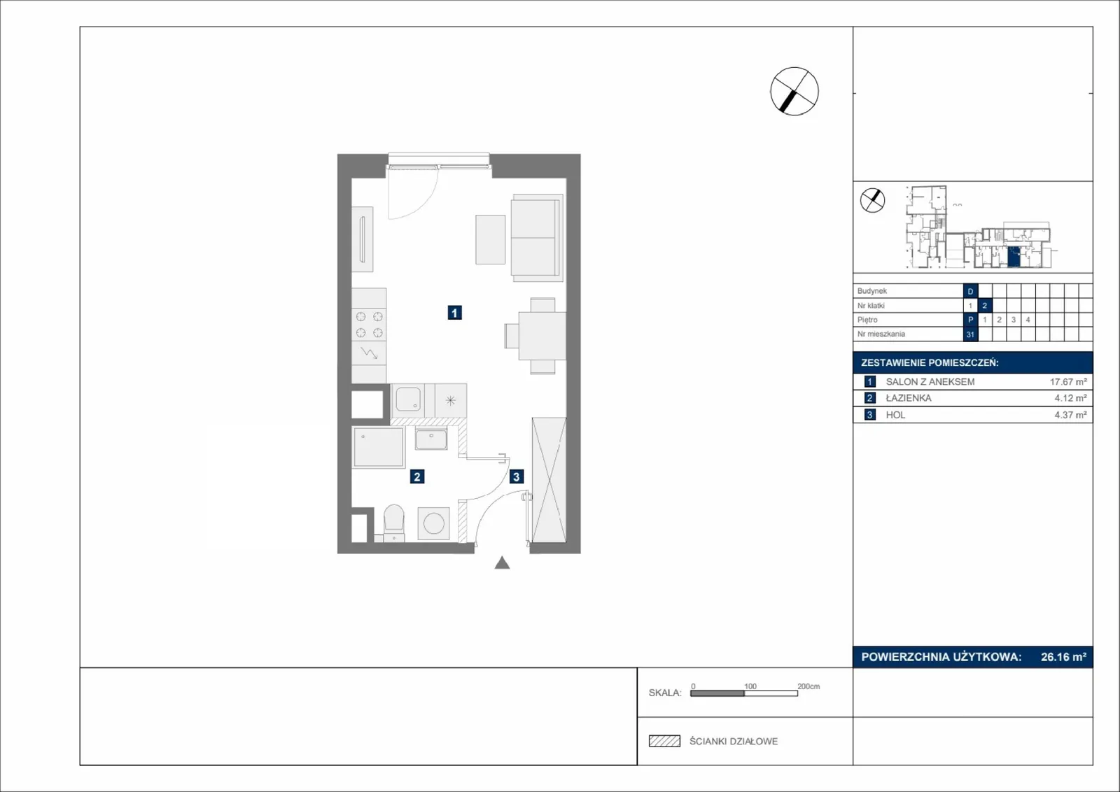 Floor plan: Apartment no. D31