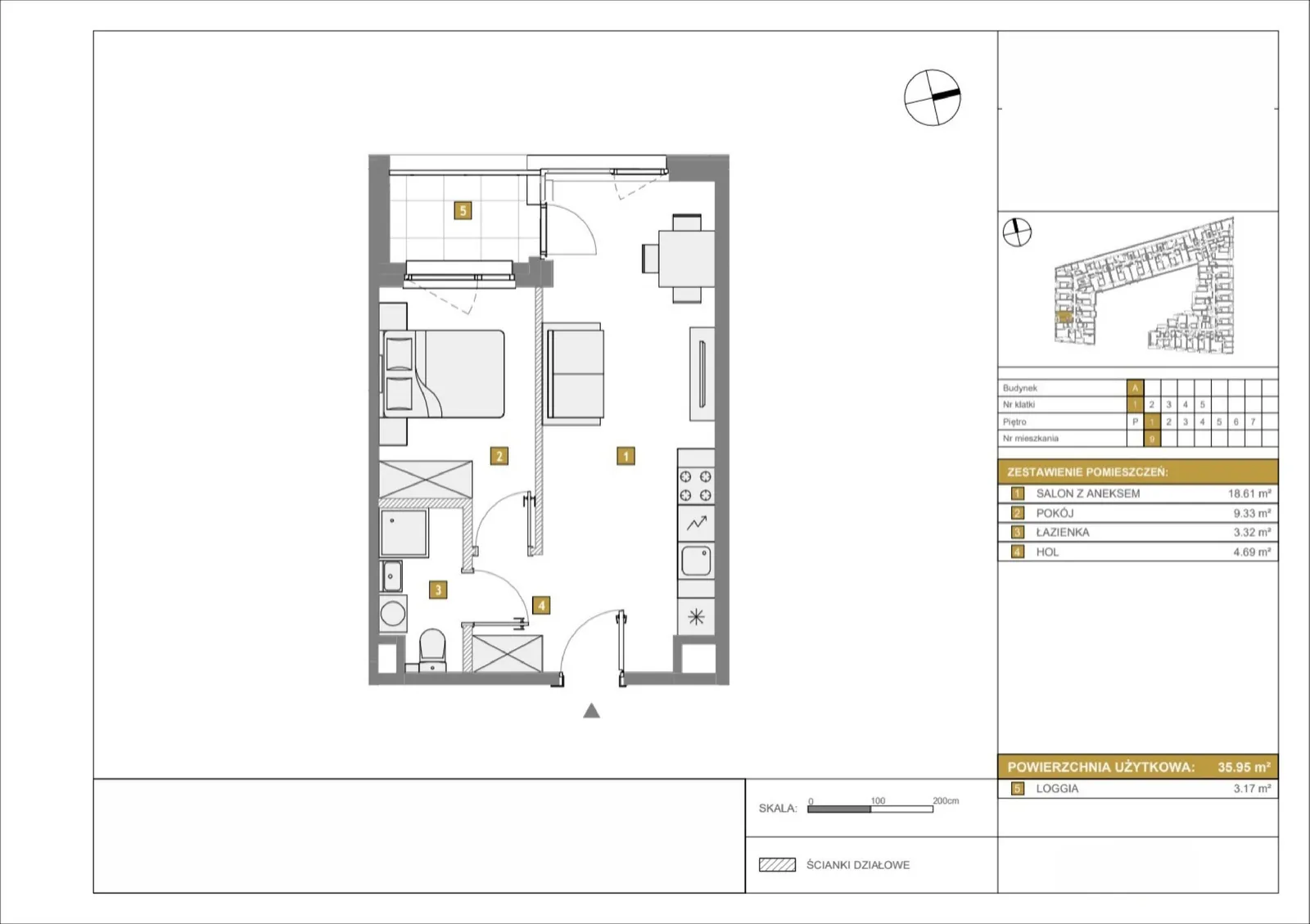 Floor plan: Apartment no. A9