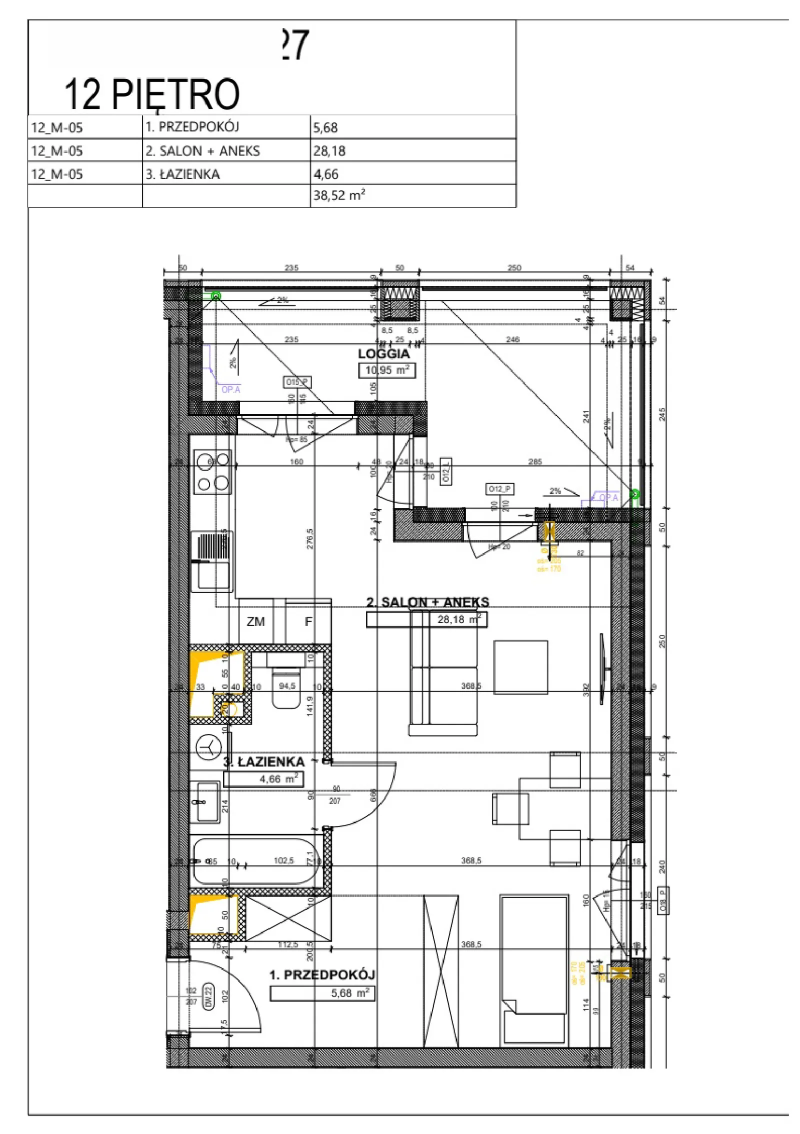 Floor plan: Apartment no. B127