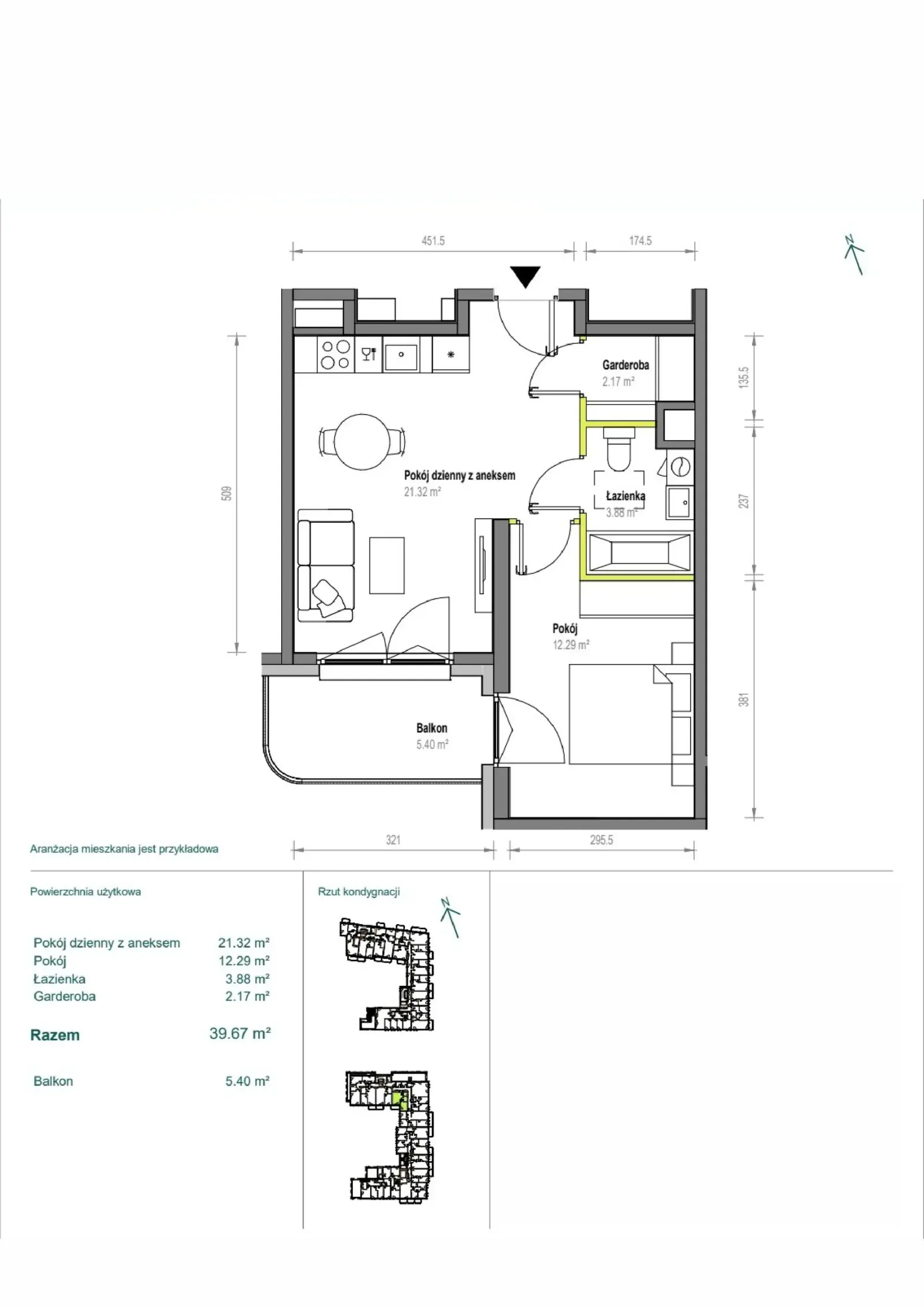 Floor plan: Apartment no. B/1/121