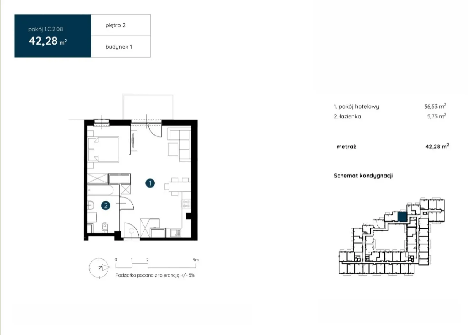 Floor plan: Apartment no. 1.C.2.08