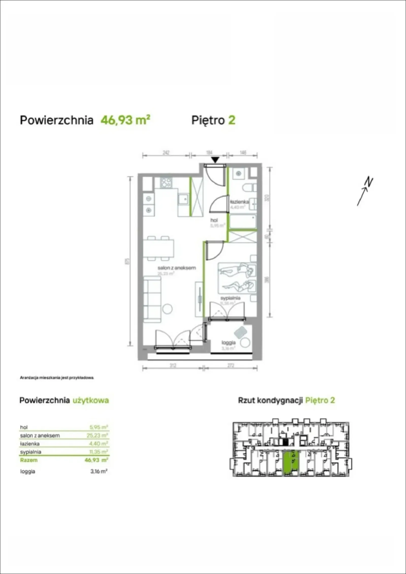 Rzut: Lokal 2/A/03, 2 pok.