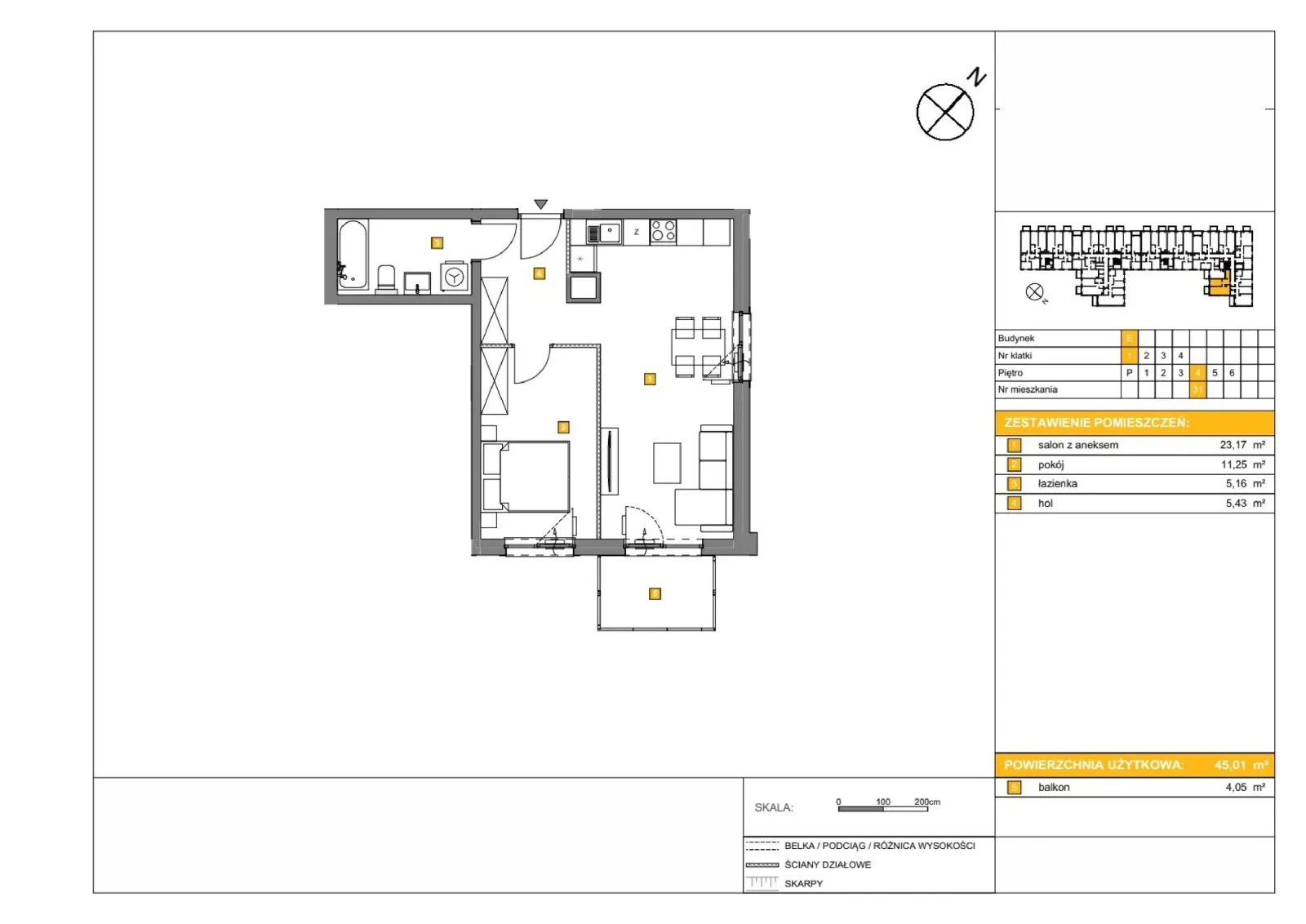 Floor plan: Apartment no. E31