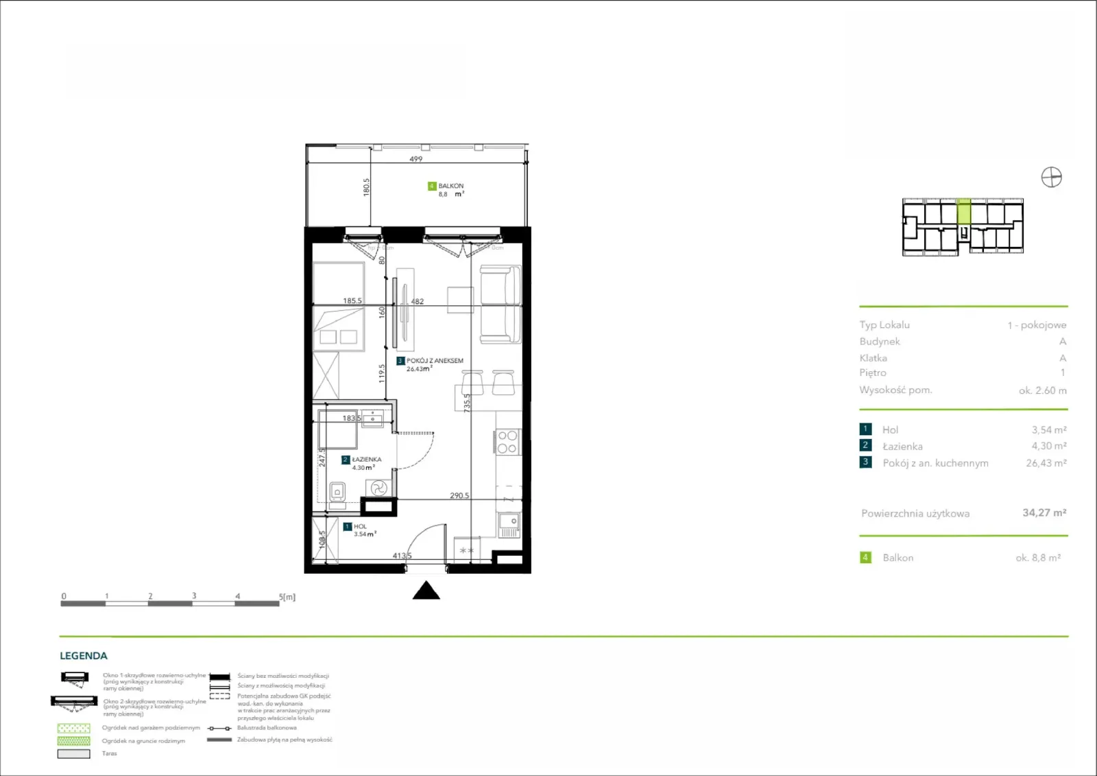 Floor plan: Apartment no. AA0108