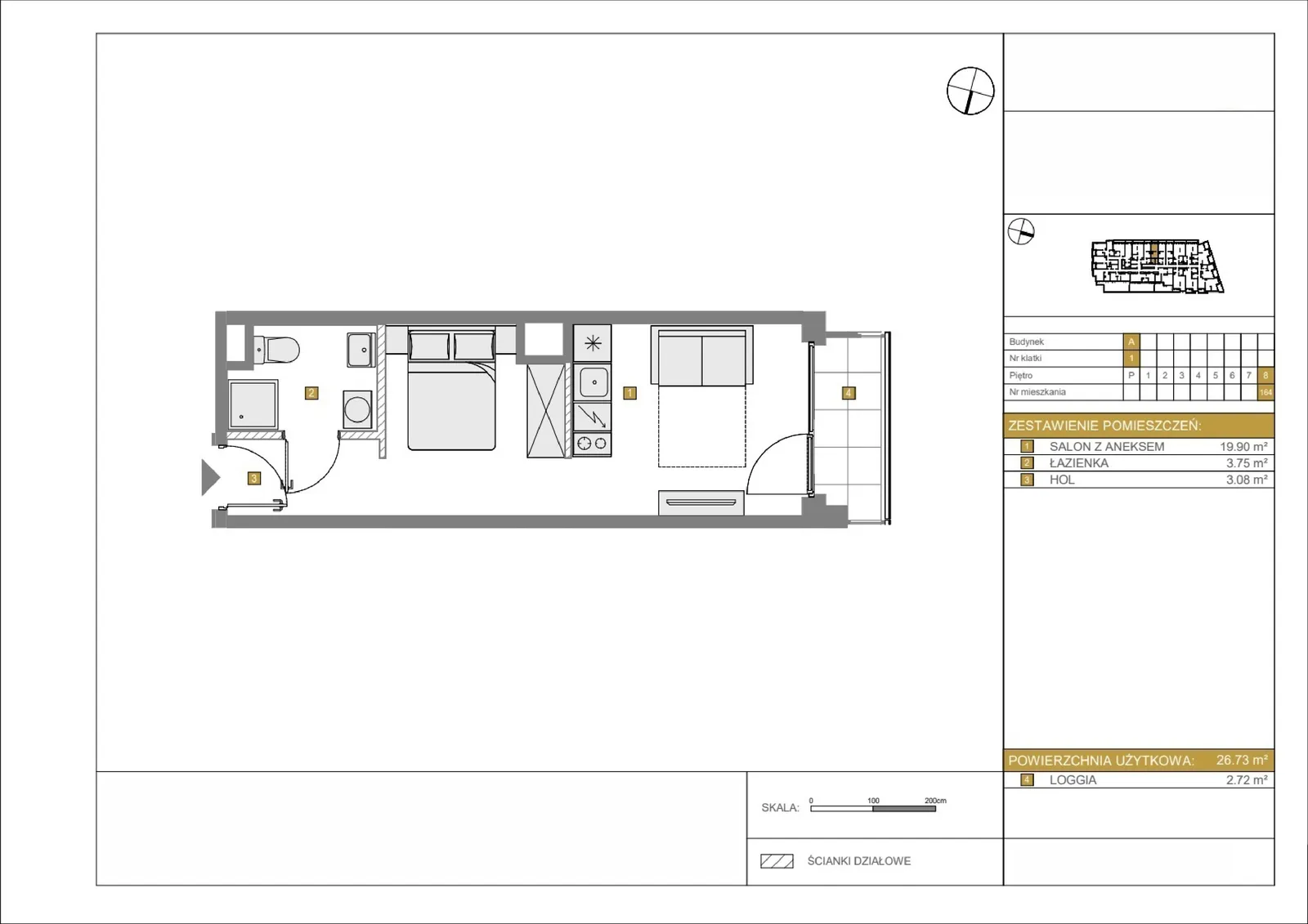 Floor plan: Apartment no. A164