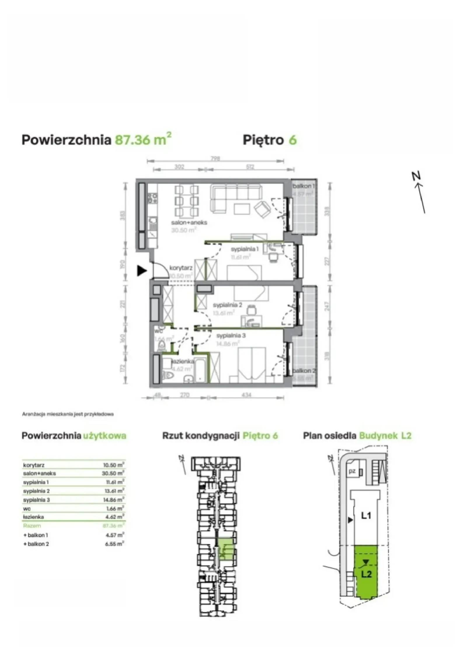 Rzut: Lokal L2/6/51, 4 pok.