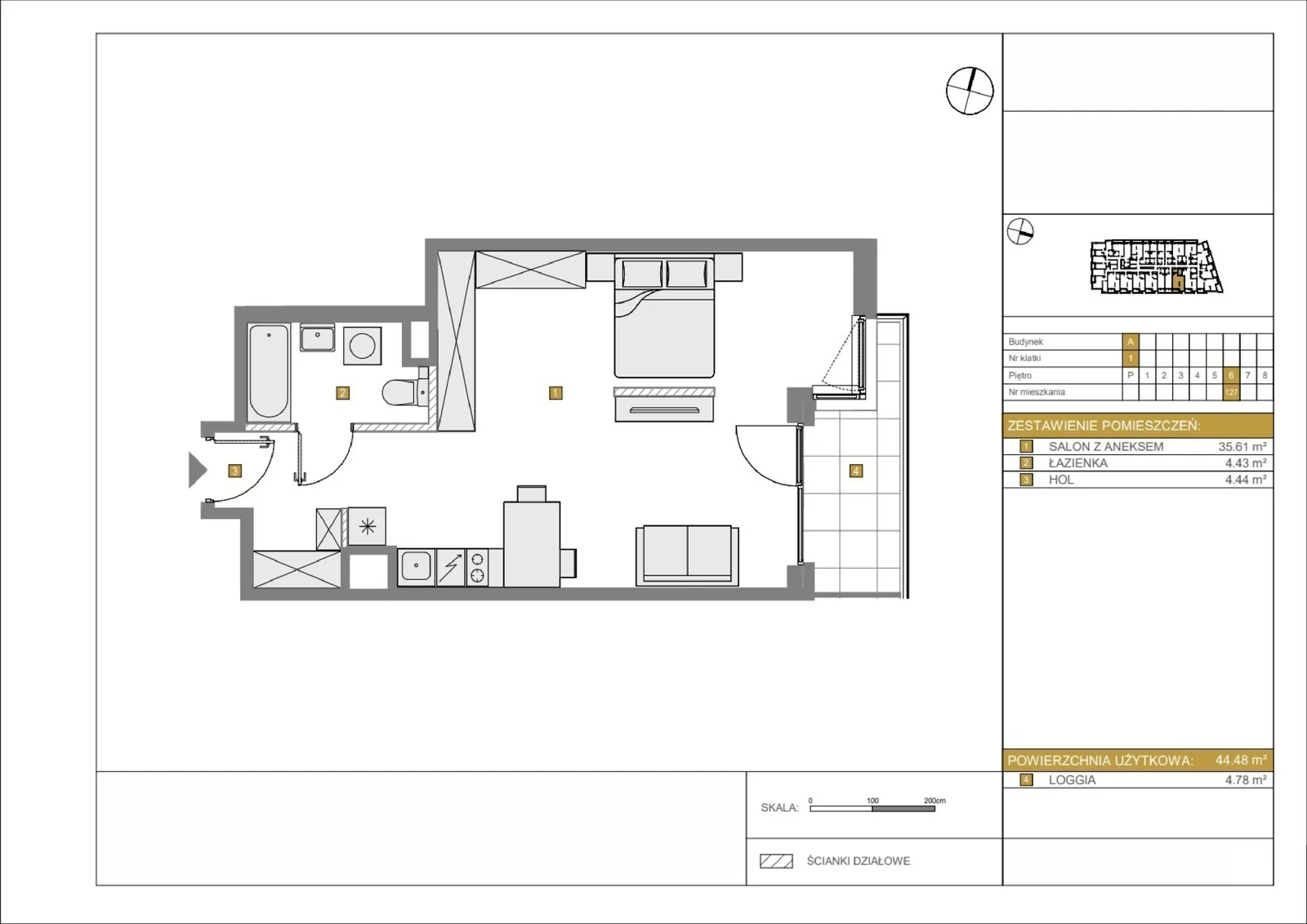 Floor plan: Apartment no. A127