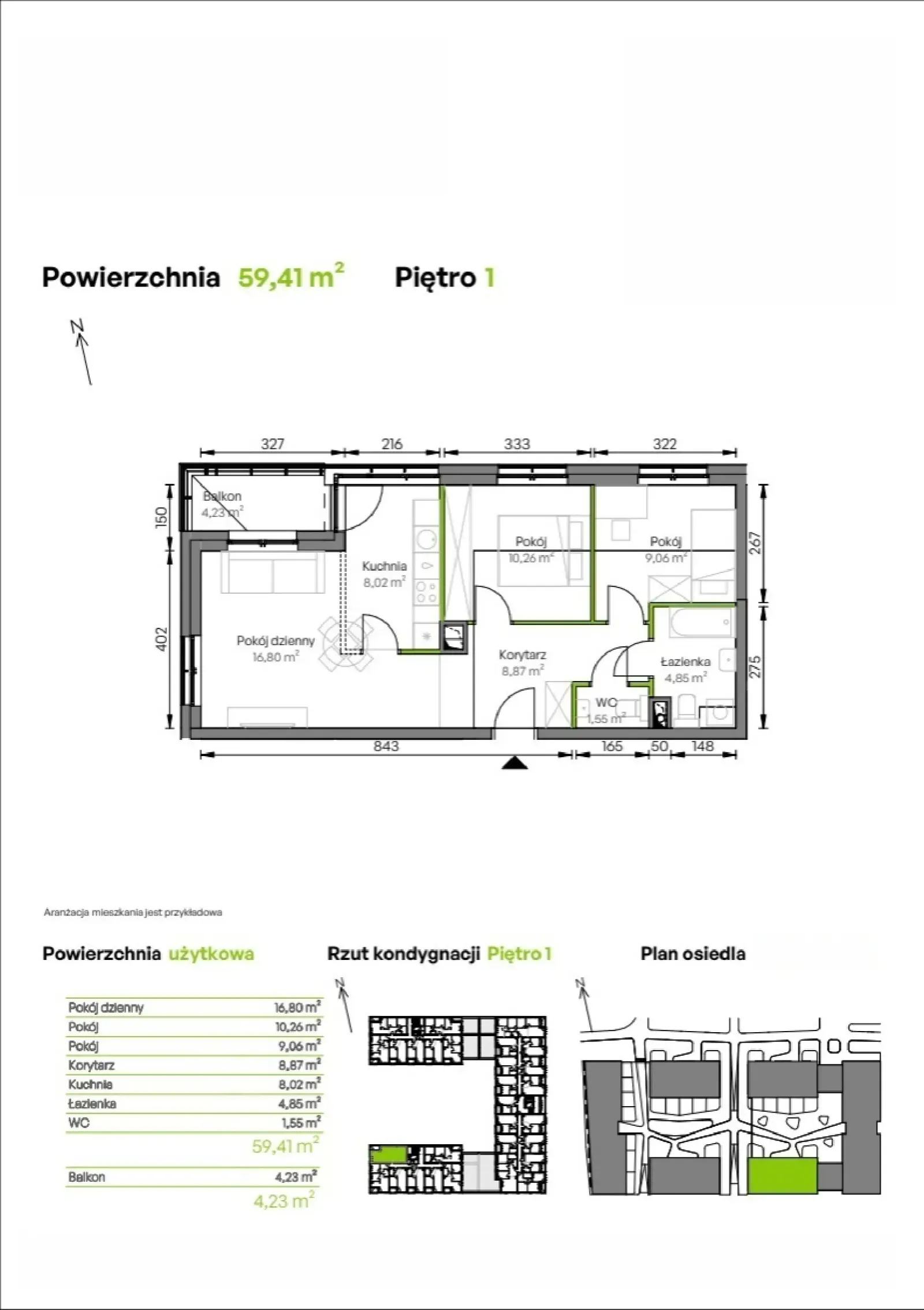 Rzut: Lokal D3/01/12, 3 pok.