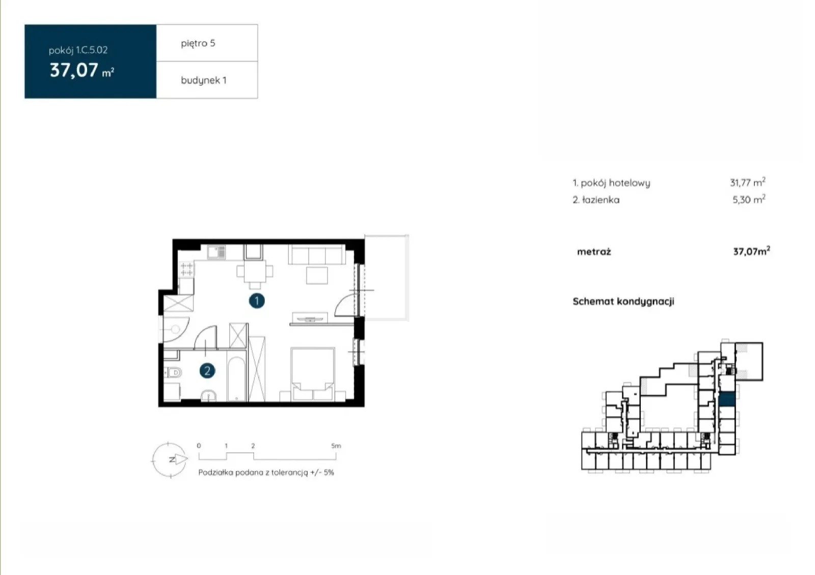 Floor plan: Apartment no. 1.C.5.02