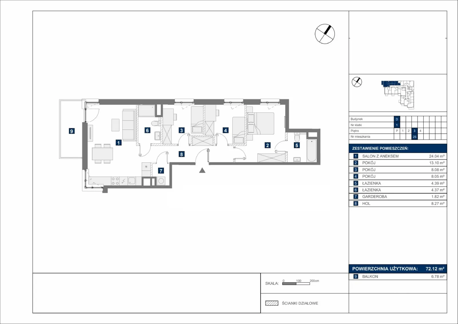 Floor plan: Apartment no. D25