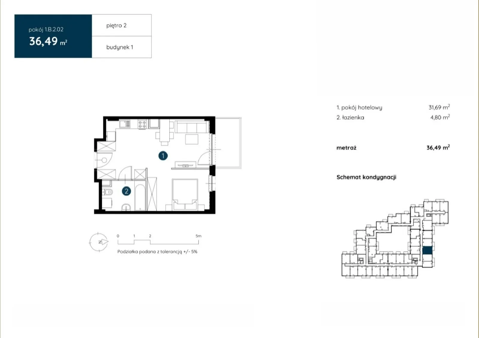 Floor plan: Apartment no. 1.B.2.02