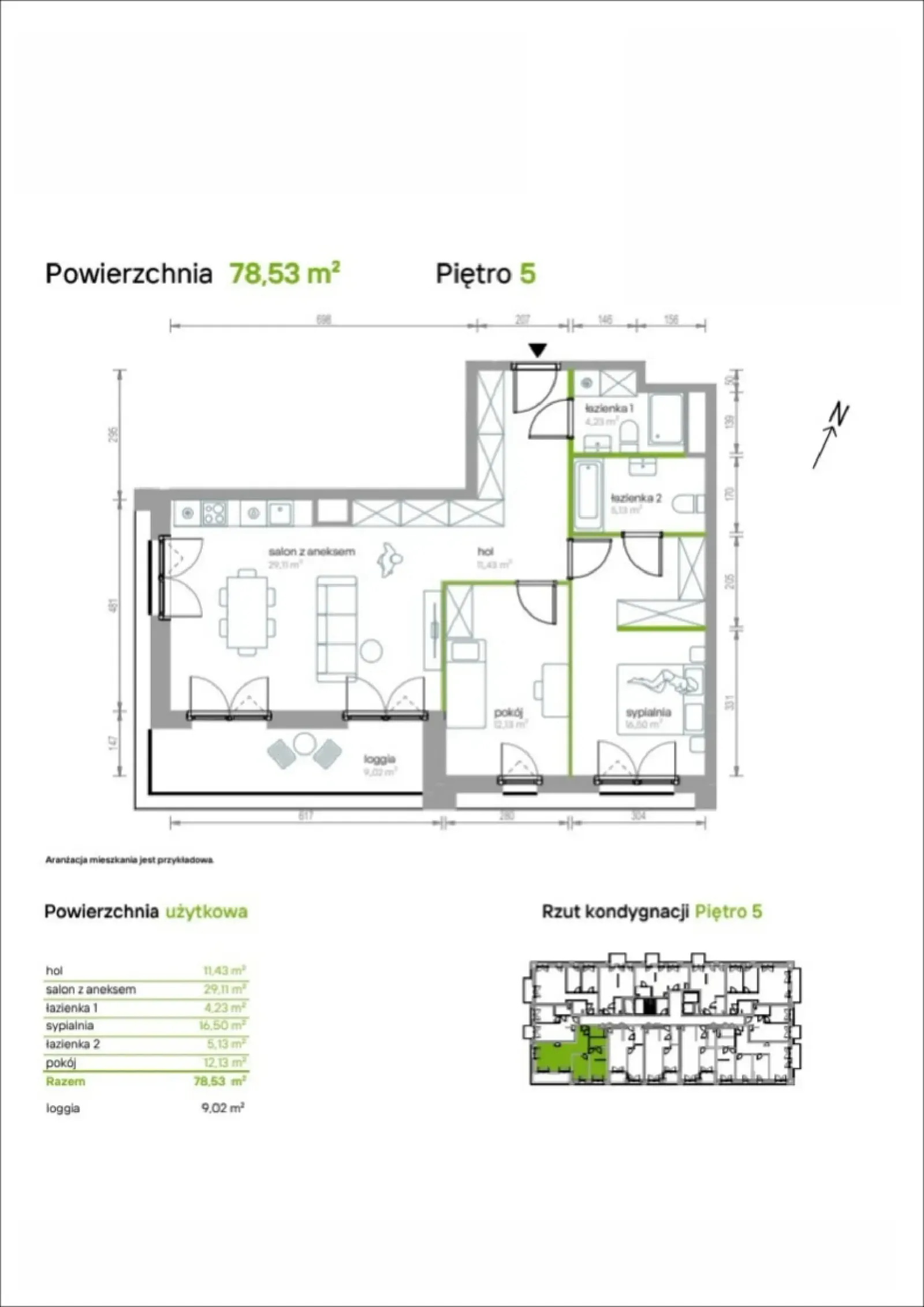 Rzut: Lokal 5/A/01, 3 pok.
