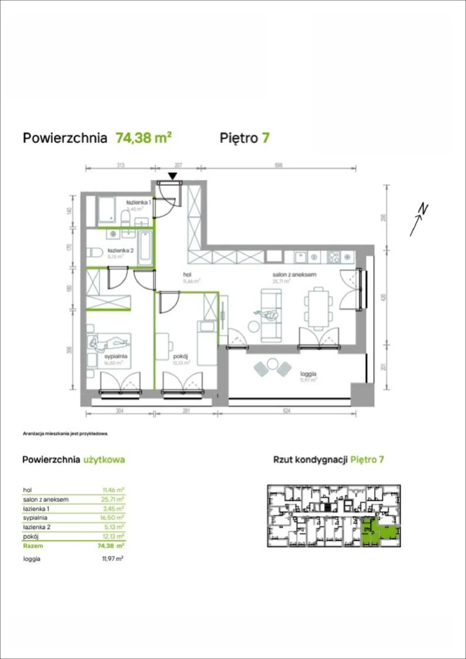 Rzut: Lokal 7/A/05, 3 pok.