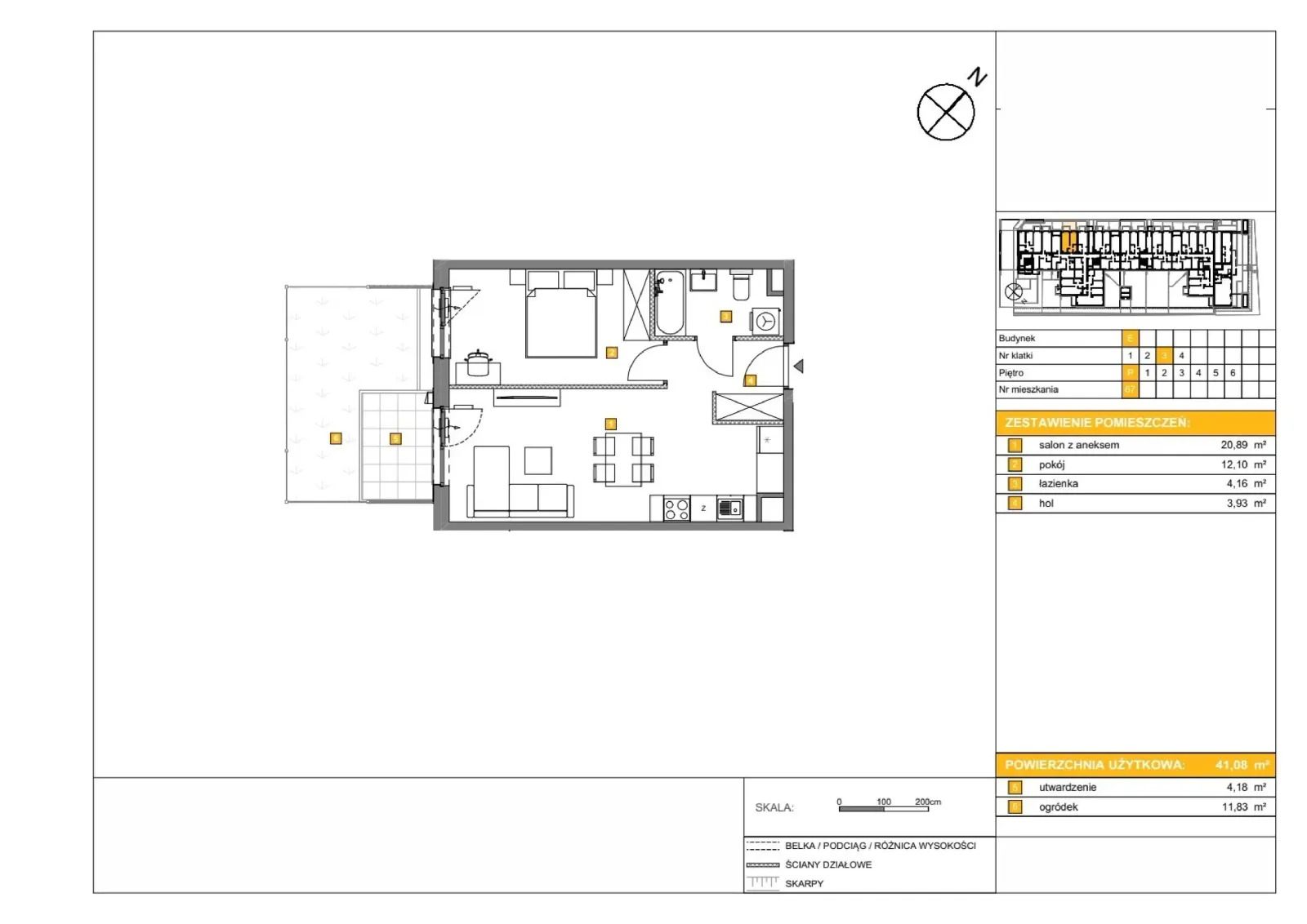 Floor plan: Apartment no. E67