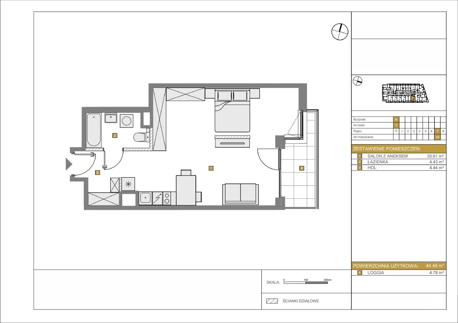 Floor plan: Apartment no. A150