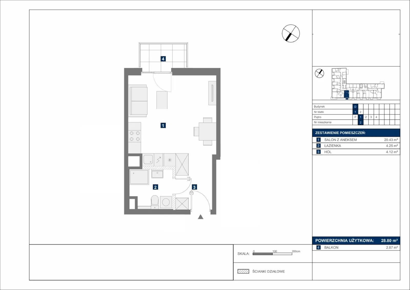Floor plan: Apartment no. D2