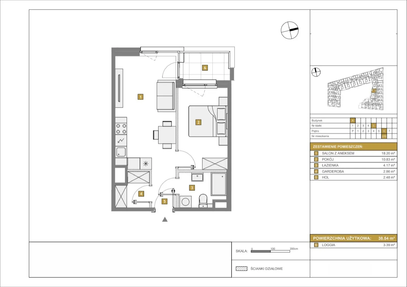Floor plan: Apartment no. A270