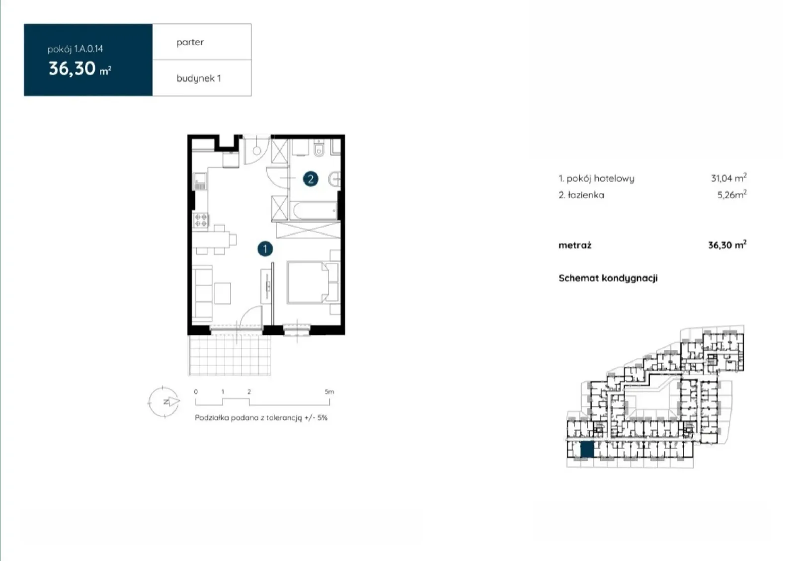Floor plan: Apartment no. 1.A.0.14