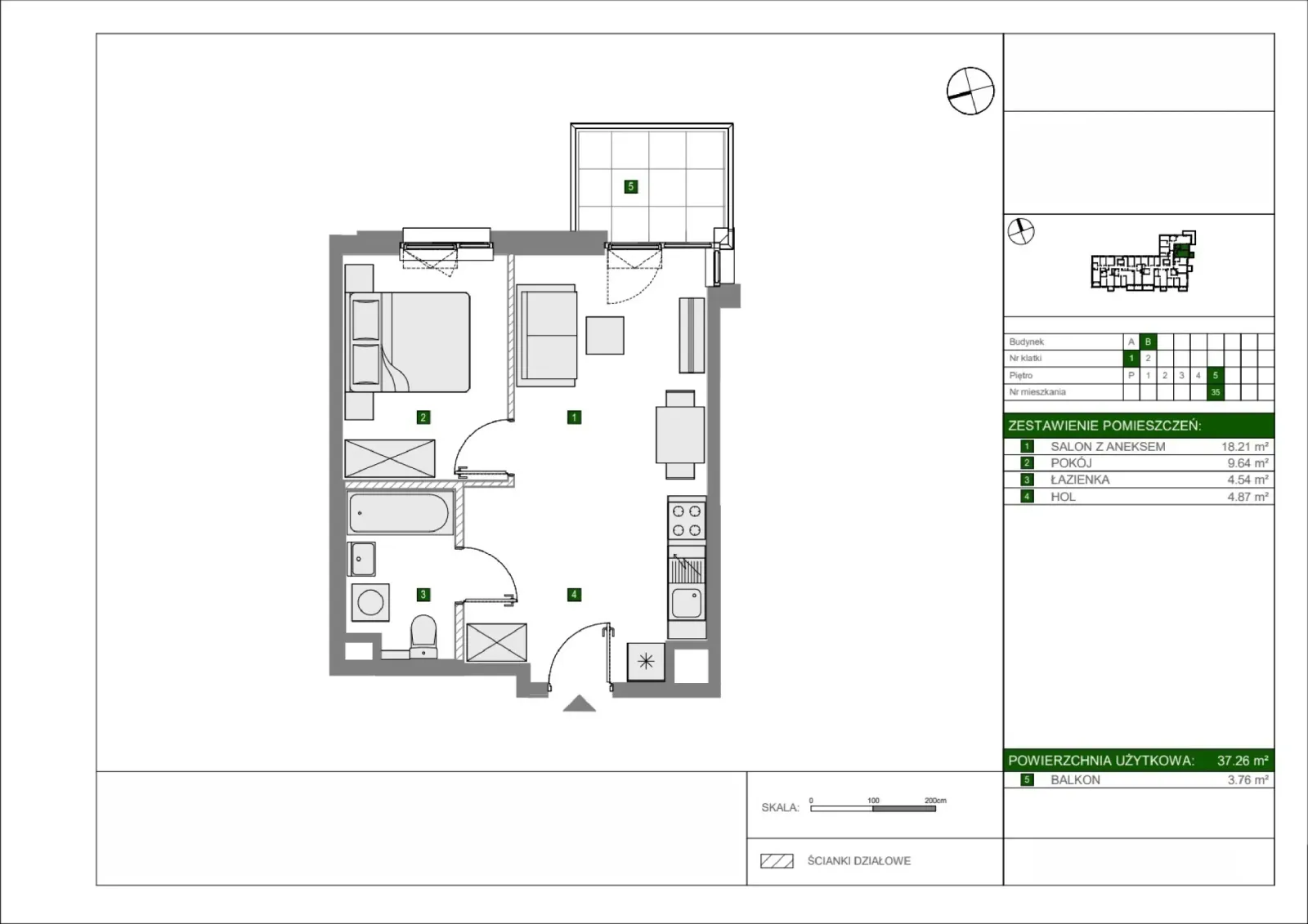 Планировка: Квартира № B35