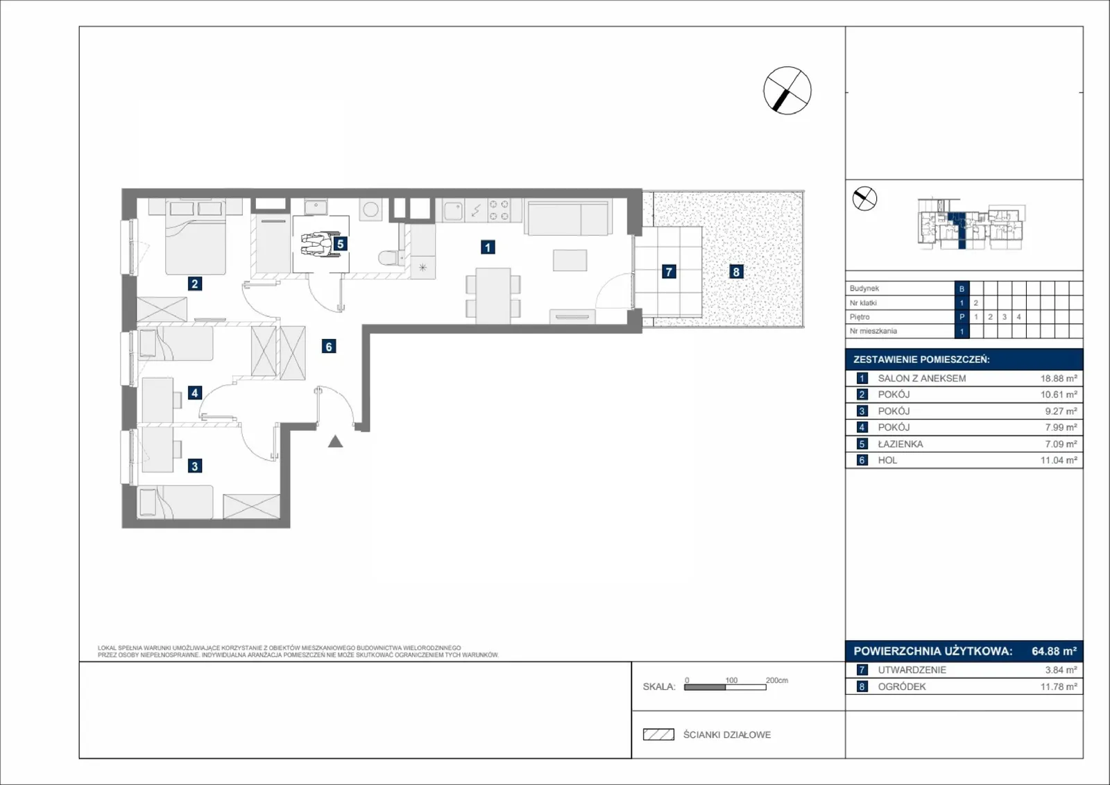 Floor plan: Apartment no. B1