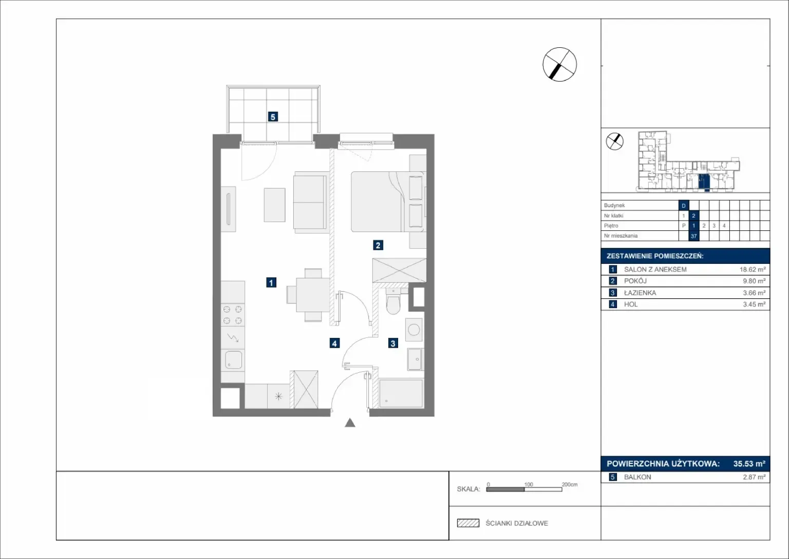 Floor plan: Apartment no. D37