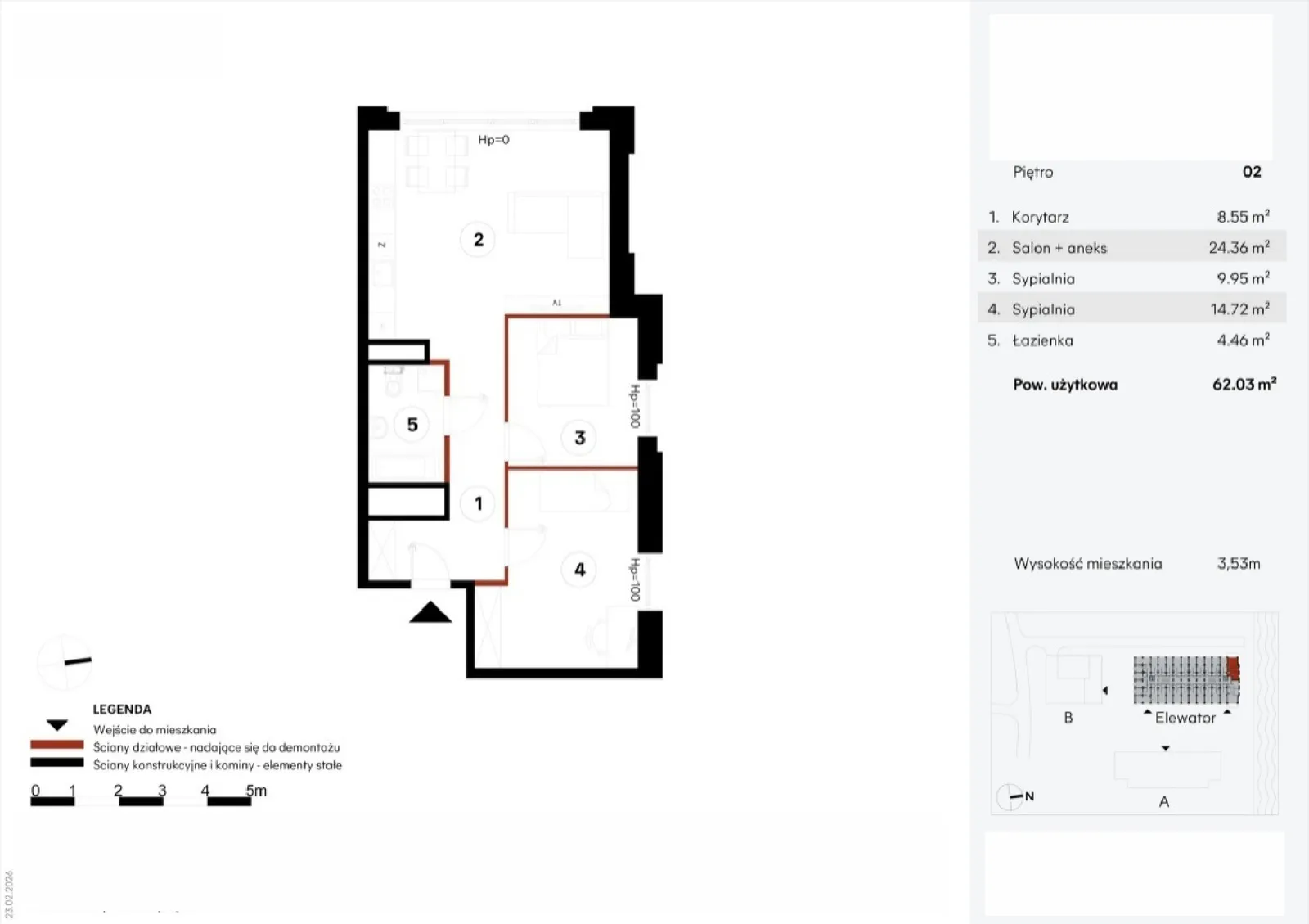 Floor plan: Apartment no. EZ.2.2.9