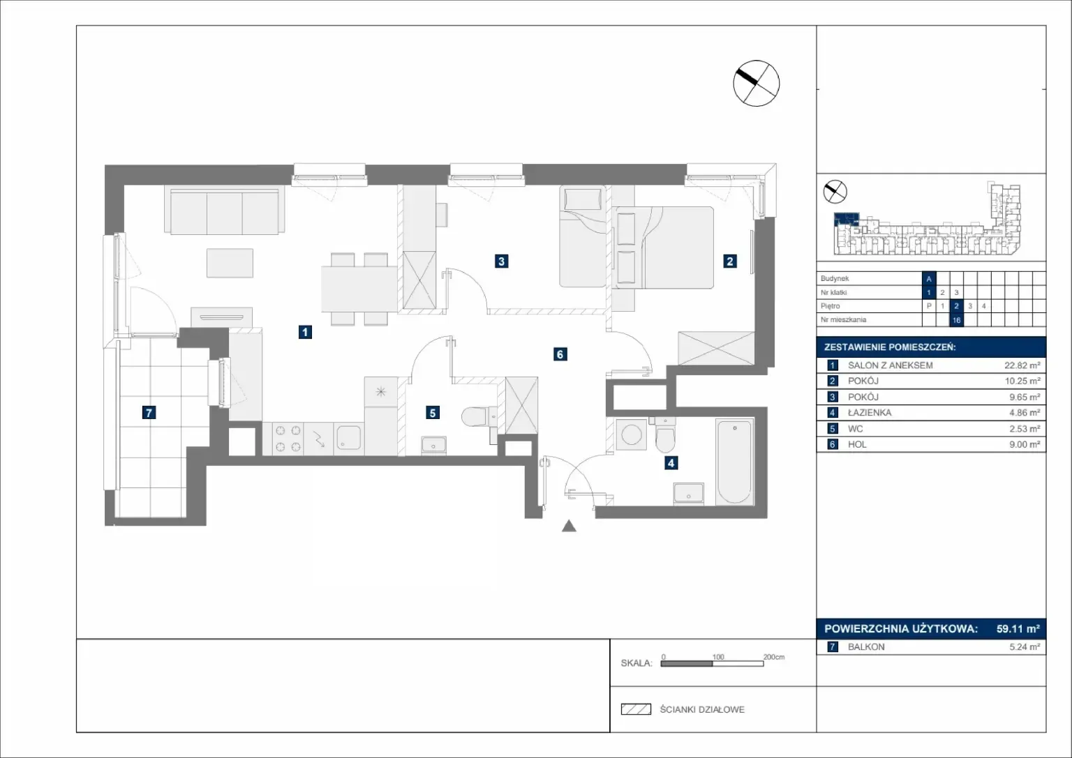 Floor plan: Apartment no. A16