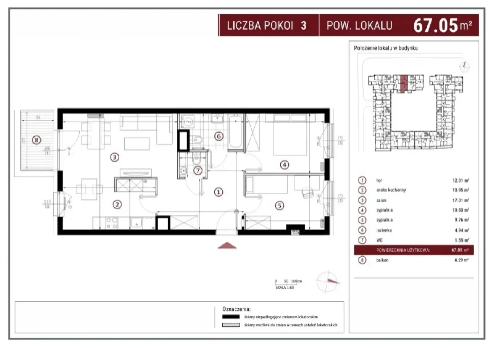Floor plan: Apartment no. I/5/209