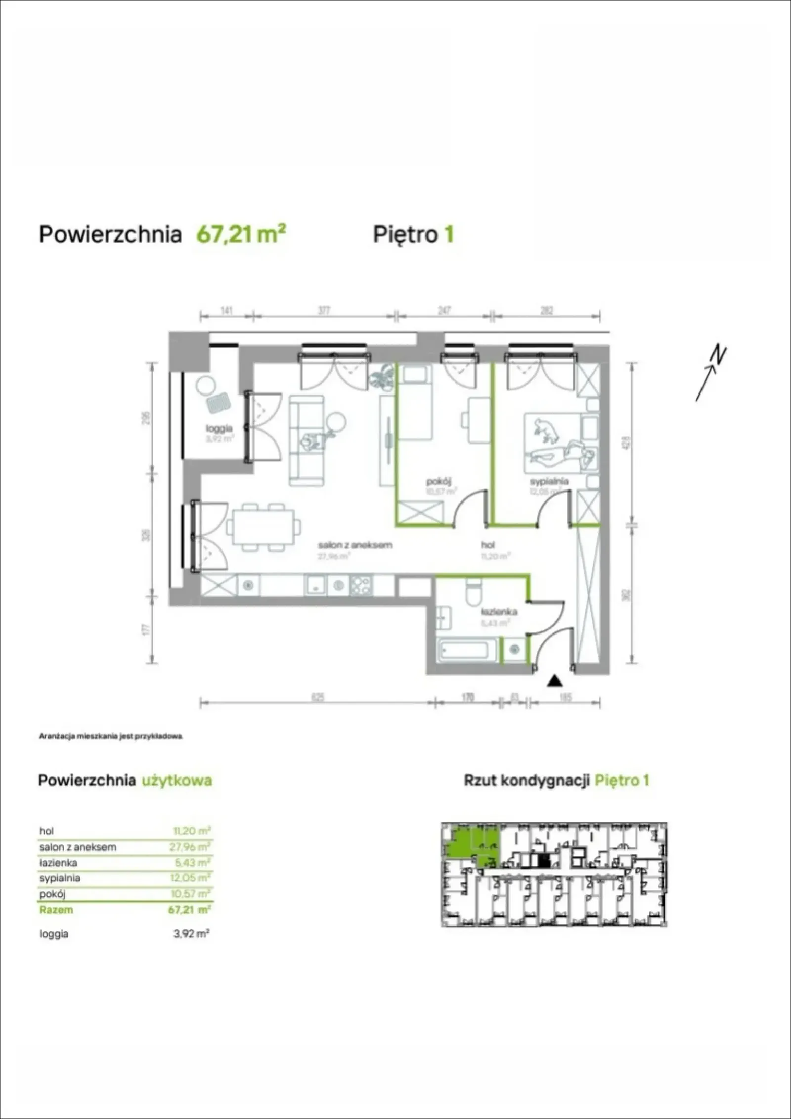 Rzut: Lokal 1/A/11, 3 pok.