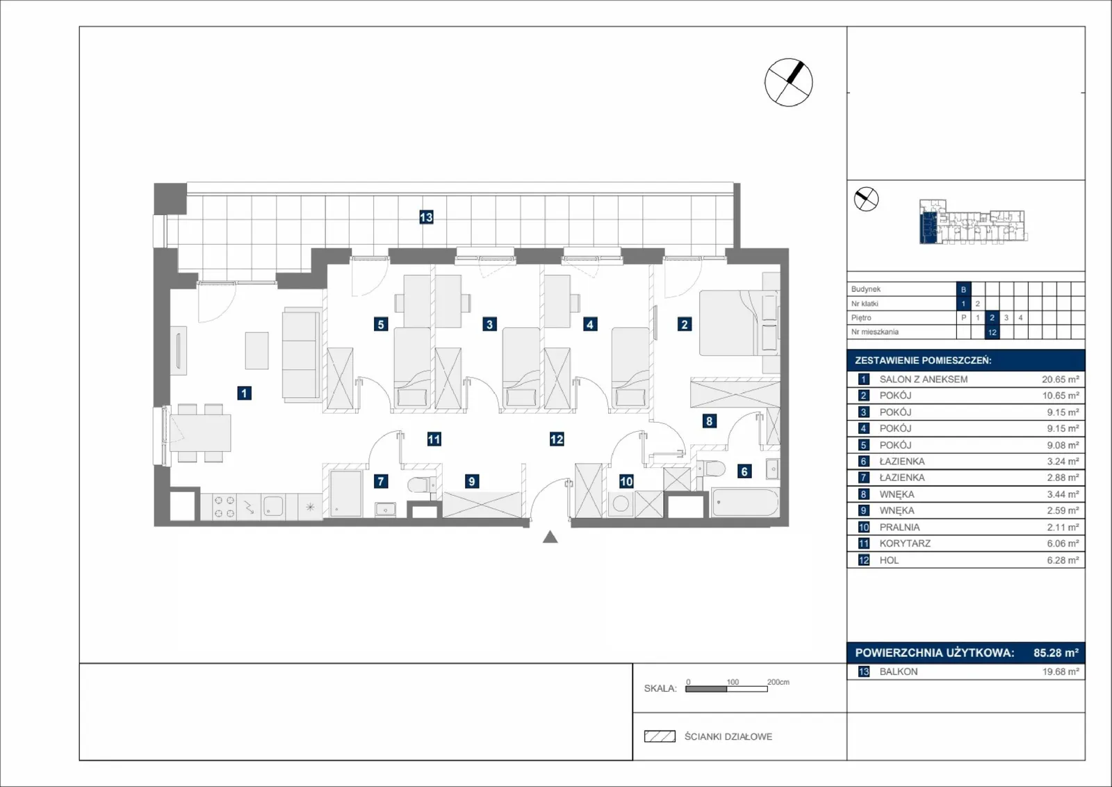 Floor plan: Apartment no. B12