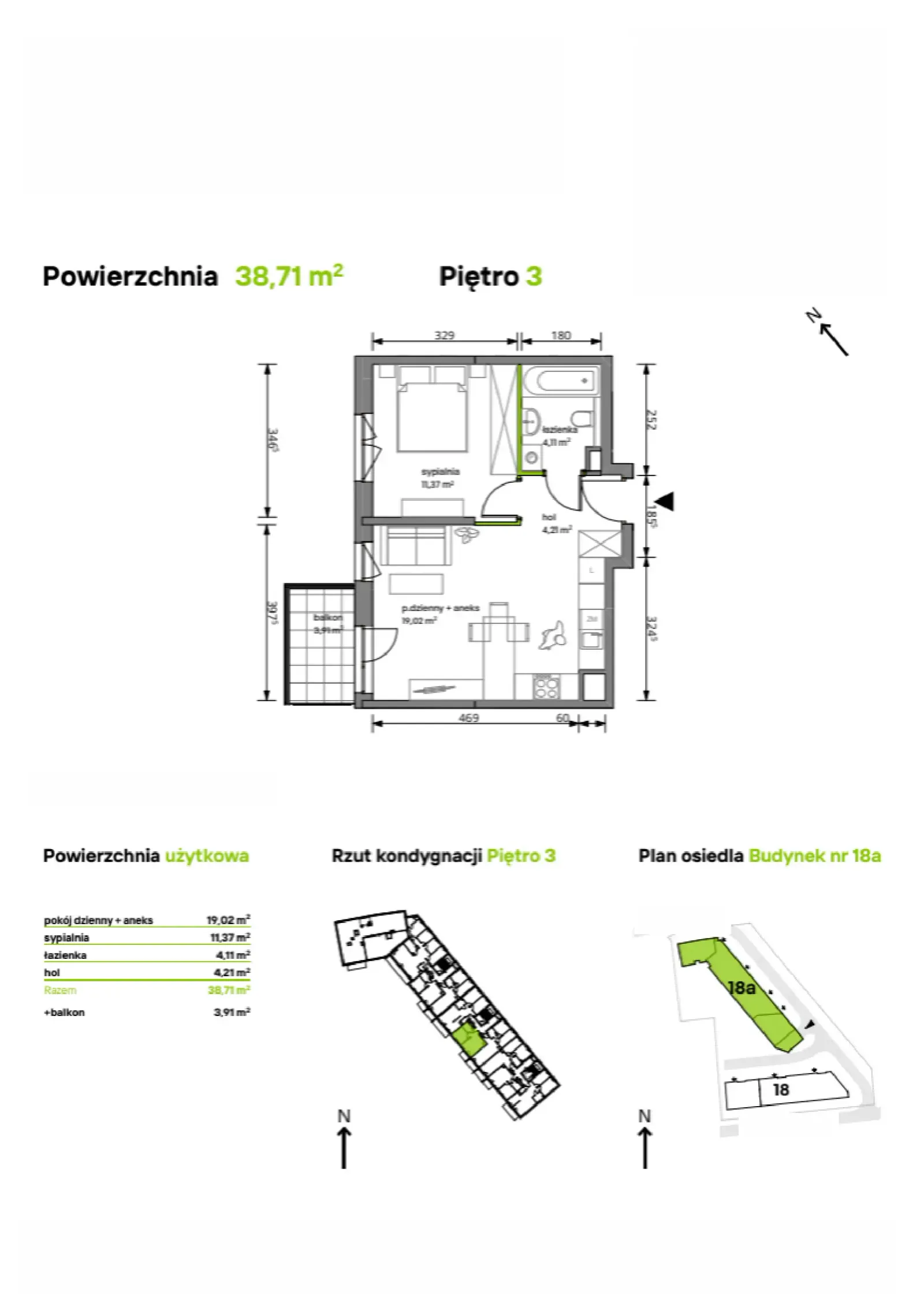Rzut: Lokal 18A/034, 2 pok.