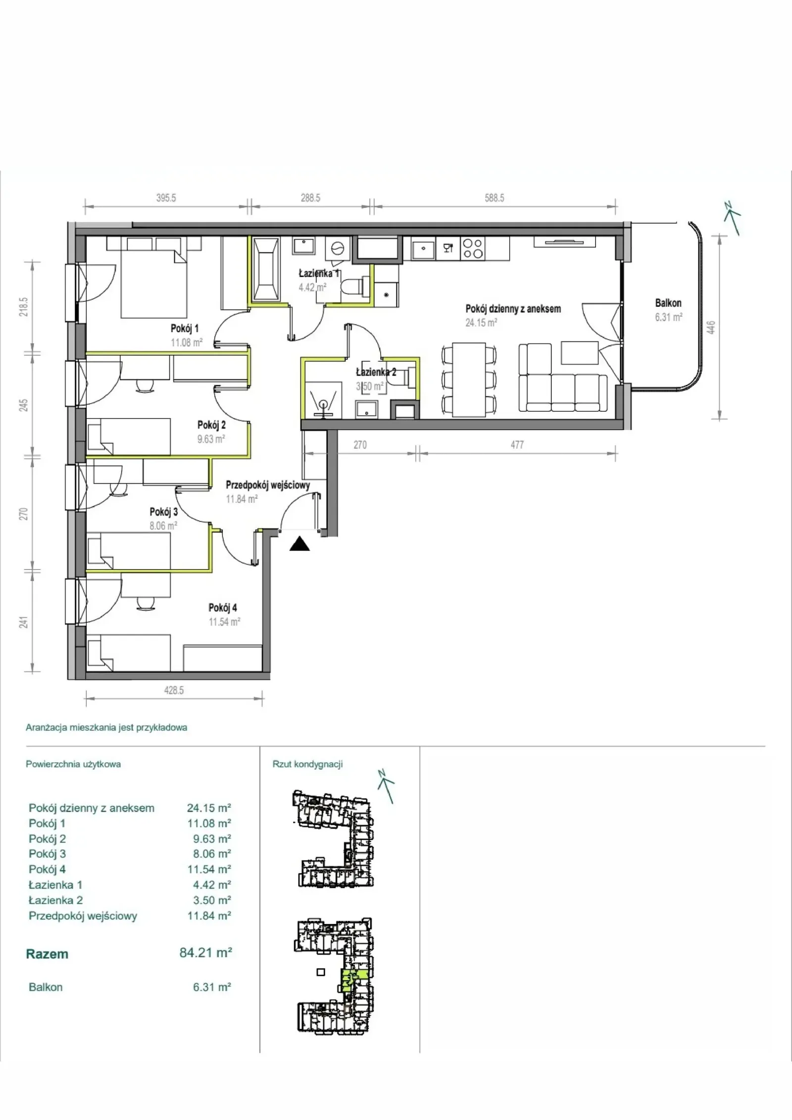 Floor plan: Apartment no. B/2/139