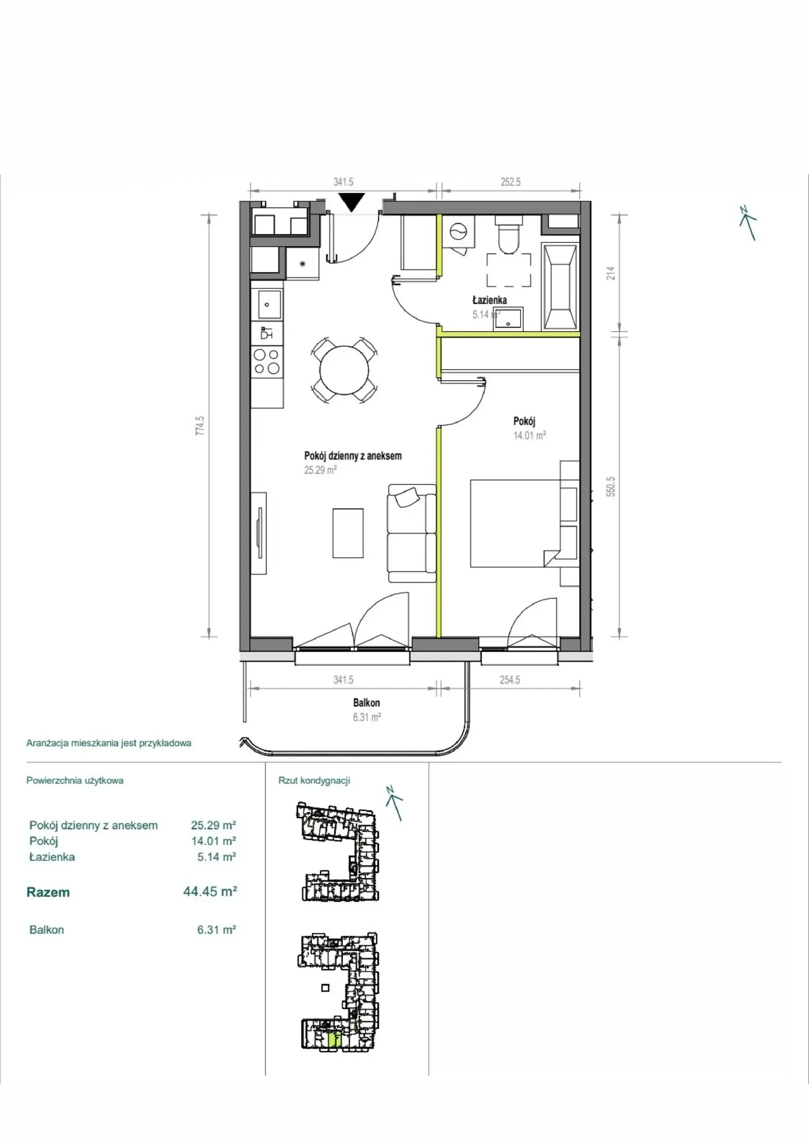 Floor plan: Apartment no. B/3/159