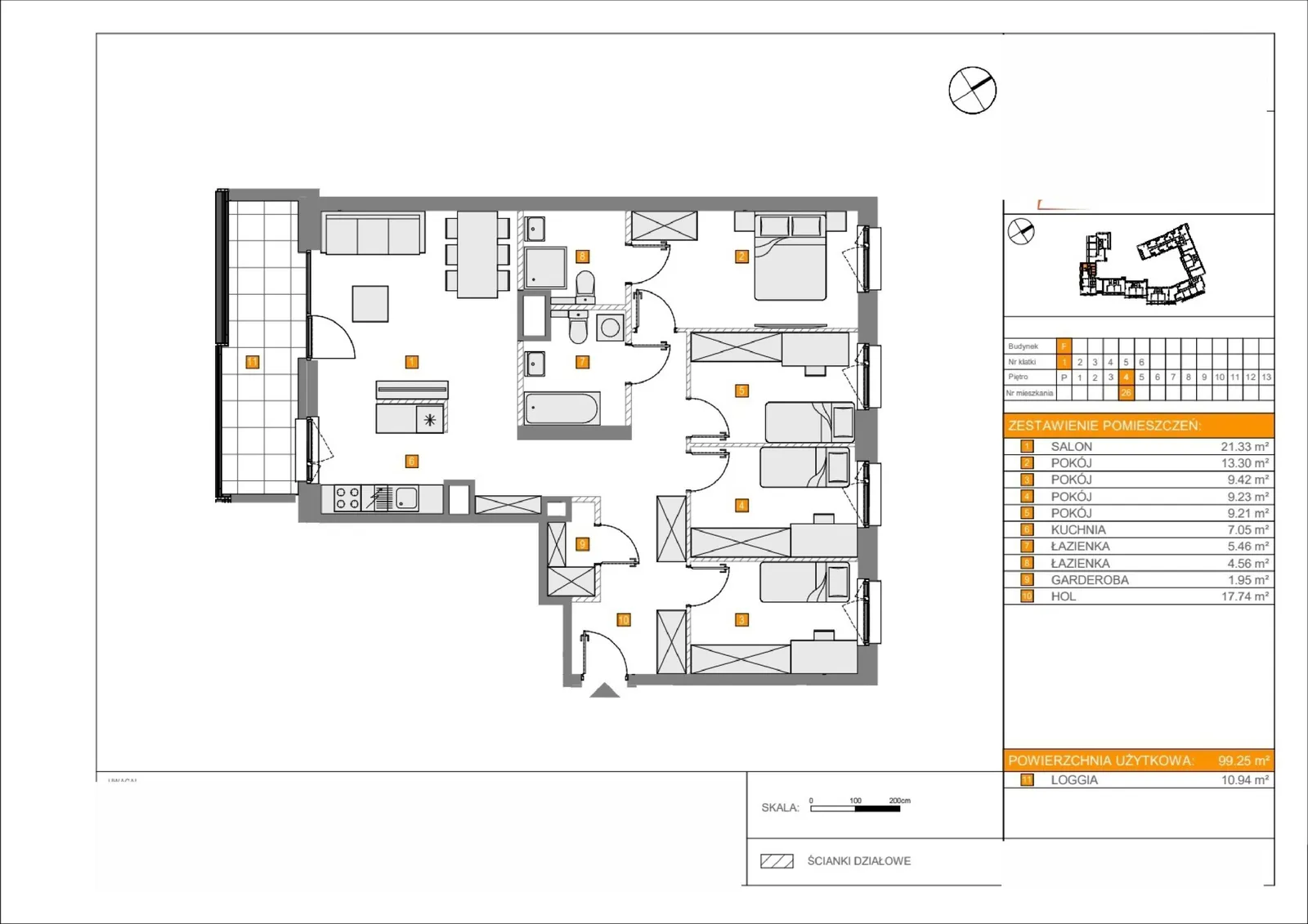 Floor plan: Lokal F 26, 5 pok.